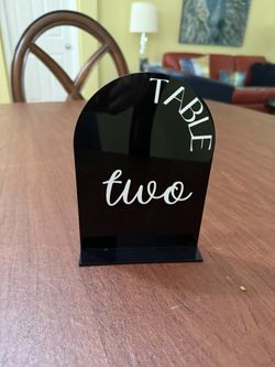 5x7 Wedding Table Number Signs
