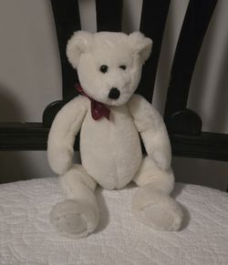 10" Posable White Teddy