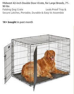 NEW42 INCH DOUBLE DOOR ICRATE FOR LARGE DOGS