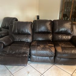 Leather Recliner And Reclining Couch