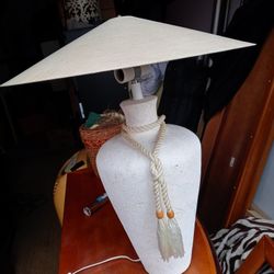 Vintage Ceramic Table Lamp Metal Shade