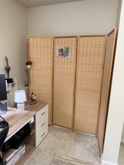4-Panel Bamboo Room Divider Screen