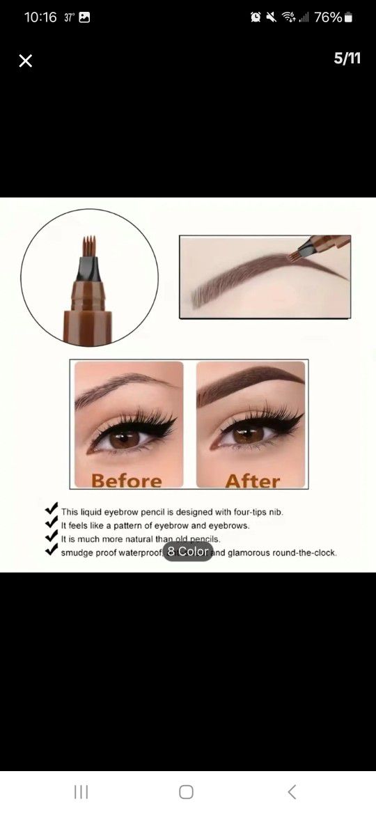 NEW Light Brown Eyebrow  Liquid Pen.  Purchased multiple from Tik Tok accidentally.  Waterproof & Smudge proof!  From a clean and smoke-free household
