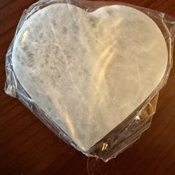 New 4” White Selenite Heart