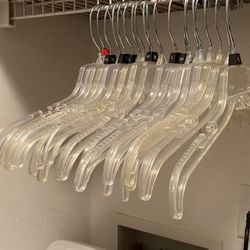 Set of 20 Clear Plastic Clothes Hangers