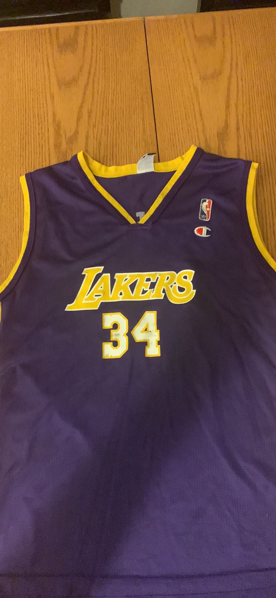 VINTAGE Youth LOS ANGELES LAKERS SHAQUILLE O'NEAL CHAMPION JERSEY SIZE XL 18-20 NBA