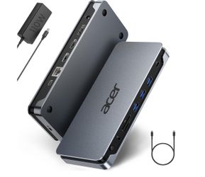 Acer 13-in-1 Laptop Docking Station, USB-C 3 Display Docking (2 HDMI+1 DP)