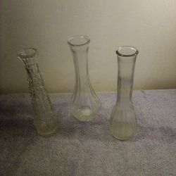 Vintage Clear Bud Vases