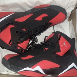 Size 9.5- Jordan True Flight Black University Red