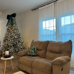 Tan Corduroy Recliner Loveseat