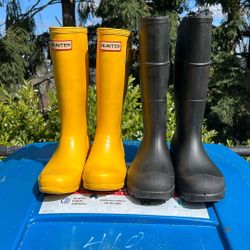 Kids Rain Boots, Size 2 Hunter, Size 3 Servus 
