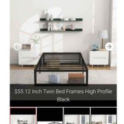 12 Inch Twin Bed Frames High Profile Black
In box