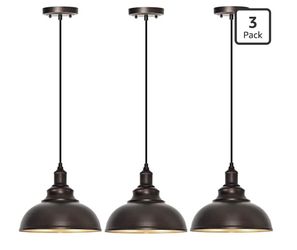 (Brand New in Box)  3-Pack Farmhouse Pendant Light Adjustable Pendant Lighting for Kitchen Island Industrial Hanging Barn Pendant Lights Over Island S