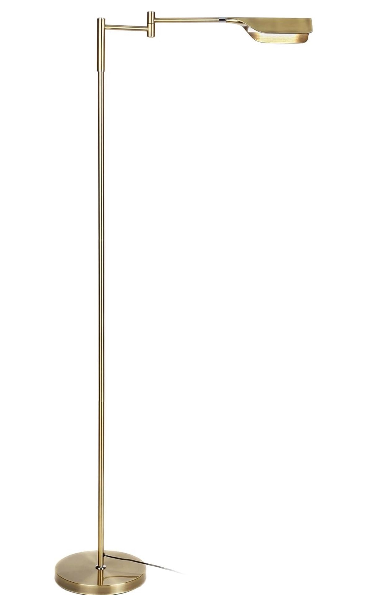 Brightech Leaf Pharmacy LED Reading Lamp, Dimmable Floor Lamp with Easy Rotation Over Chair or Desk for Living Rooms & Offices, Adjustable Standing La