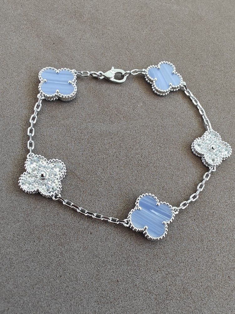 VCA Baby Blue With Zirconia Stone Unisex Bracelet