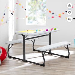 Your Zone Folding Kid's Picnic Activity Table for Ages 3-8, White