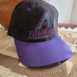 Arizona Diamondbacks Vintage Logo 7 Black & Purple 'A' Logo Adjustable Hat Cap