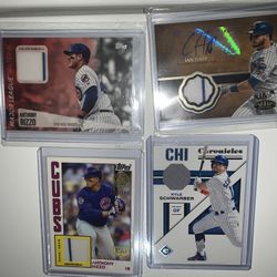 Cubs Cards Rizzo Numbered Happ Autograph Jersey Relic Schwarber Game Used Memorabilia Patch