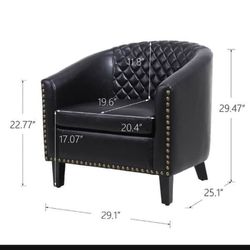 Black Barrel Chair Black Accent Chair Brand New In The Box Wingback Chair Vintage Style Chair Chesterfield Tough Chair Living Room Furniture Office Ch