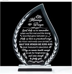 Marriage Prayer Christian Gift Glass Plaque,