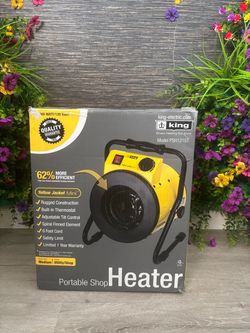King PSH1215T Yellow Jacket Mini Portable Shop Heater w/ Thermostat 1500W 120V