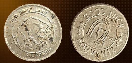 Big Bear Lake, California CA Souvenir Lucky Horseshoe Good Luck Coin Token - VF - 30