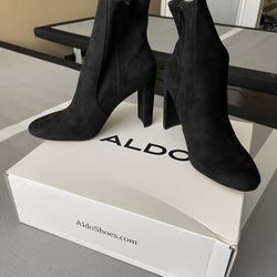 ALDO Women's Aurellane Block Heel Ankle Boot Black Size 9 NO BOX