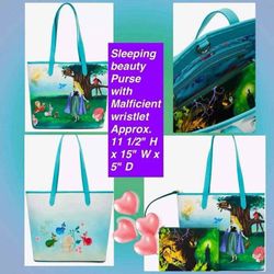 Sleeping Beauty Purse With Maleficient Wristlet