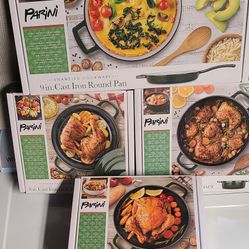 Parini Cast Iron Non Stick 4 Piece Enameled Cookware 