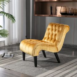Upholstered Chair with Metal Legs and Ergonomic High Back, Accent Tufted Chair with Widen Backrest and Metal frame, Comfy Armchair with Thicked Cushio