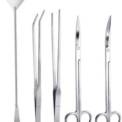 5 in 1 Stainless Steel Aquarium Tank Aquatic Plant Tools Sets