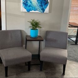 Set Of Gray Accent Chairs