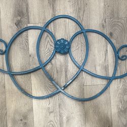 Teal Metal Scroll Wall
