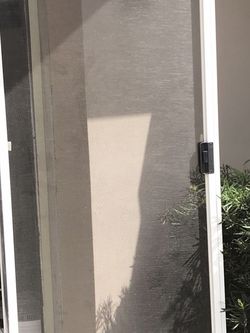 White Aluminum Frame Sliding Screen Door