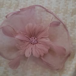 vintage-style feather mesh fascinator hat