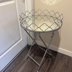 Mirrored And Metal Folding Table