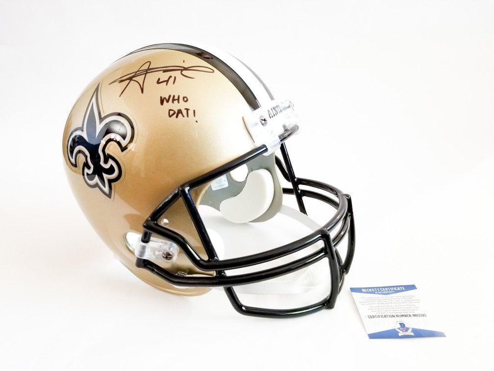 Alvin Kamara, New Orleans Saints Autographed/Signed Full Size Helmet (Beckett)
