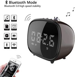 Alarm Clock Wireless Bluetooth Speaker, Retro TV with Candy Color Design, 4 Hours Endurance, AUX TF Card Play, LED Display
