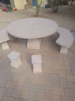 Concrete Table and Benches