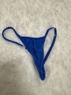 New small satin blue g string bikini bottom festival dance dancer rave swimsuit