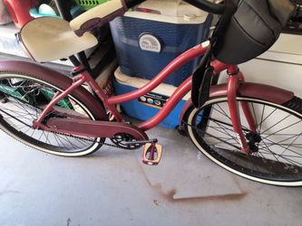 LADIES RED HUFFY CRUISER