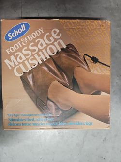 Vintage Classic Leather Dr. Scholl Electric Foot Massager Vibrator Brown Tested!