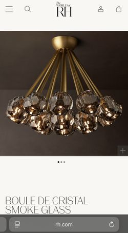 Boule De Cristal Smoke Glass Flushmount