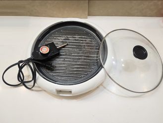 🔹 White Circle Cool-Touch Electric Health Indoor Grill (Aroma)