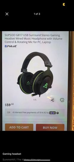 Gaming Head Set Supuso )check My Dale List (