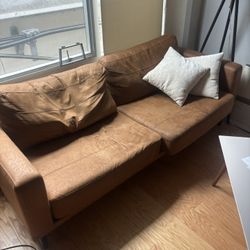 Brown Sofa (no Throw Pillows)