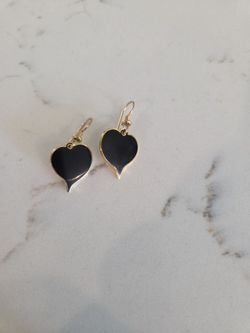 LAUREL BIRCH "NOEL" HEART DANGLE PIERCE EARRINGS SEE DESCRIPTION