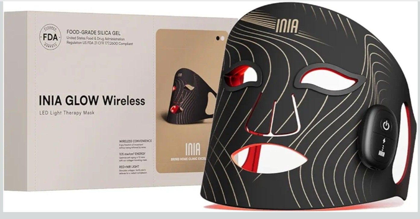 Red Light Therapy Mask for Face, Glow Wireless LED Face Mask Light Therapy with Near-Infrared Red Light (NIR),