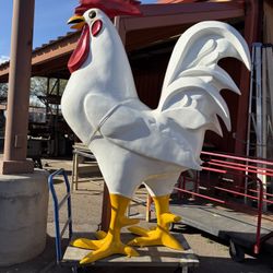 (Rare) Custom Made Giant 9ft. Fiberglass Rooster Statue