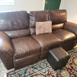 Leather Reclining Couch 